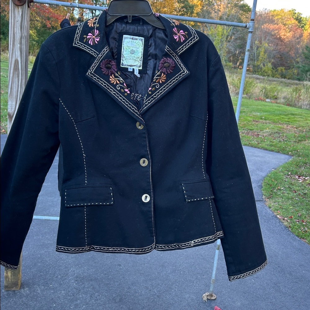 Paparazzi Black Jacket with Embroidery Detail.